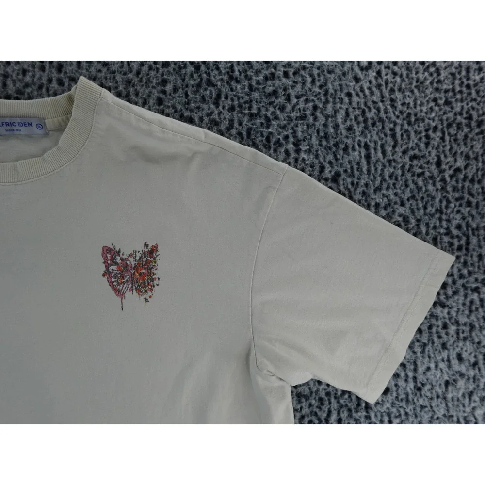 Aelfric‎ Eden Cream Graphic T Shirt Butterfly Text Print Oversized XL